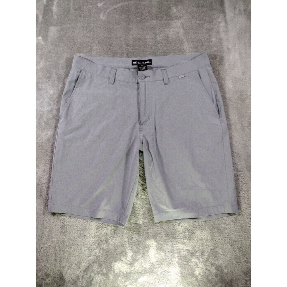 TravisMatthew Beck Golf Shorts Men 36 Gray Polyester Blend 10" Inseam Quick Dry
